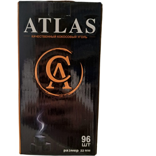 Уголь кокосовый ATLAS кубик 22х22мм 96шт