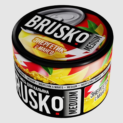 Бестабачная смесь для кальяна BRUSKO, 50 г, Энергетик с манго, medium (М)