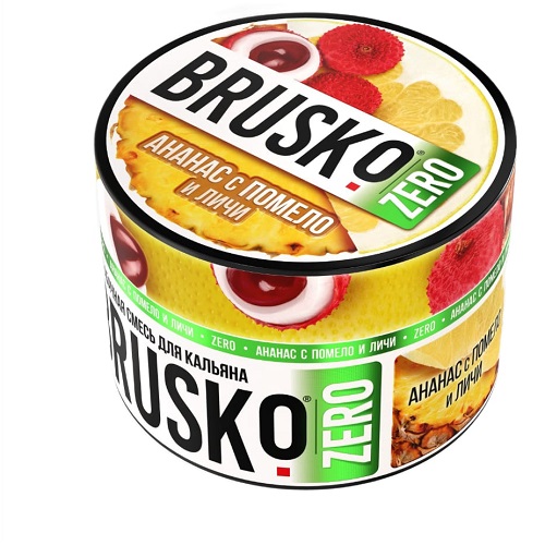Бестабачная смесь для кальяна BRUSKO, 50 г, Ананас с помело и личи, zero (M)