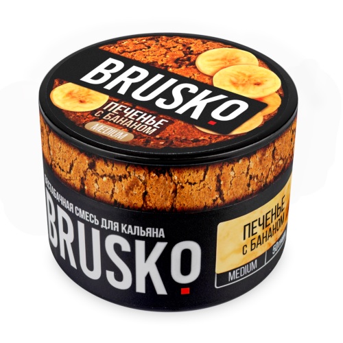 Бестабачная смесь для кальяна BRUSKO, 50 г, Печенье с бананом, medium (М)