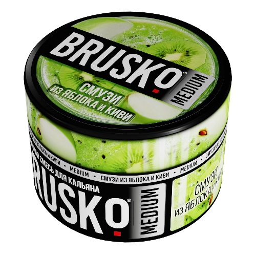 Бестабачная смесь для кальяна BRUSKO, 50 г, Смузи из яблока и киви, medium (М)