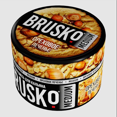 Бестабачная смесь для кальяна BRUSKO, 50 г, Ореховое печенье, medium (М)