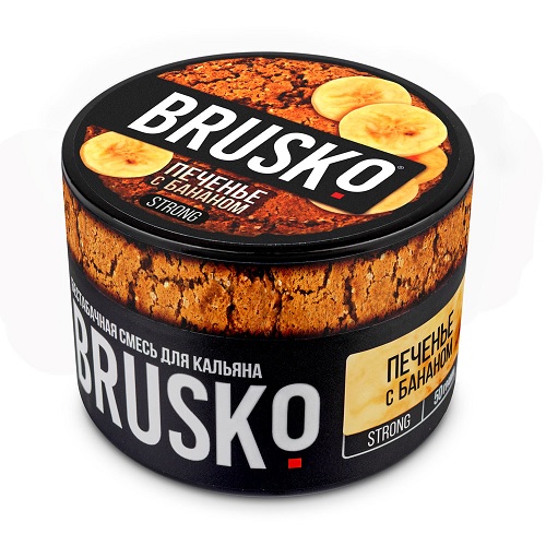 Бестабачная смесь для кальяна BRUSKO, 50 г, Печенье с бананом, Strong (М)